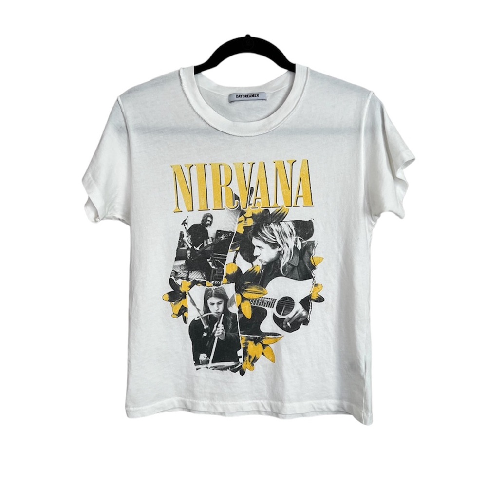 DAYDREAMER Nirvana Collage Reverse Girlfriend 100% Cotton Band Tee size XS